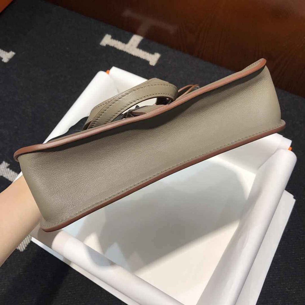Hermes Mini Halzan 22 Bag Gray Swift Leather H082136