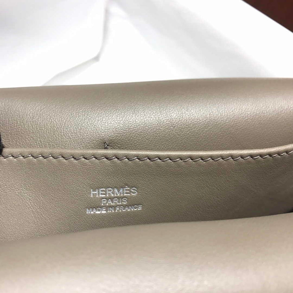 Hermes Mini Halzan 22 Bag Gray Swift Leather H082136