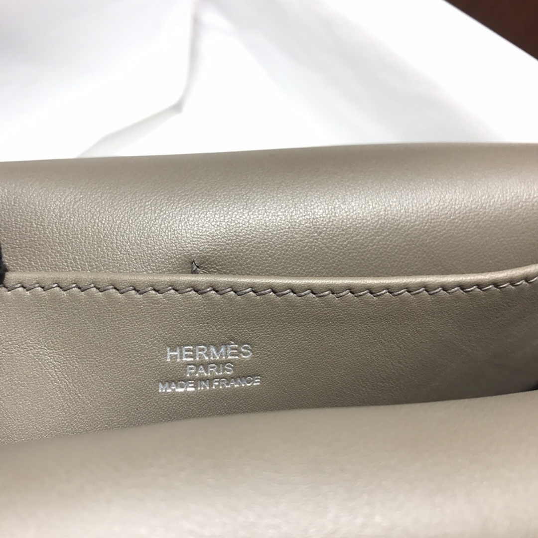 Hermes Mini Halzan 22 Bag Gray Swift Leather H082136