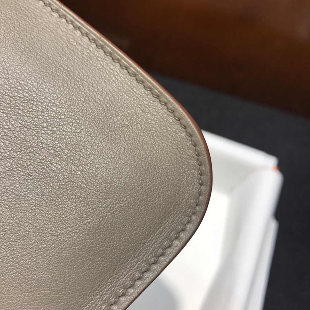Hermes Mini Halzan 22 Bag Gray Swift Leather H082136