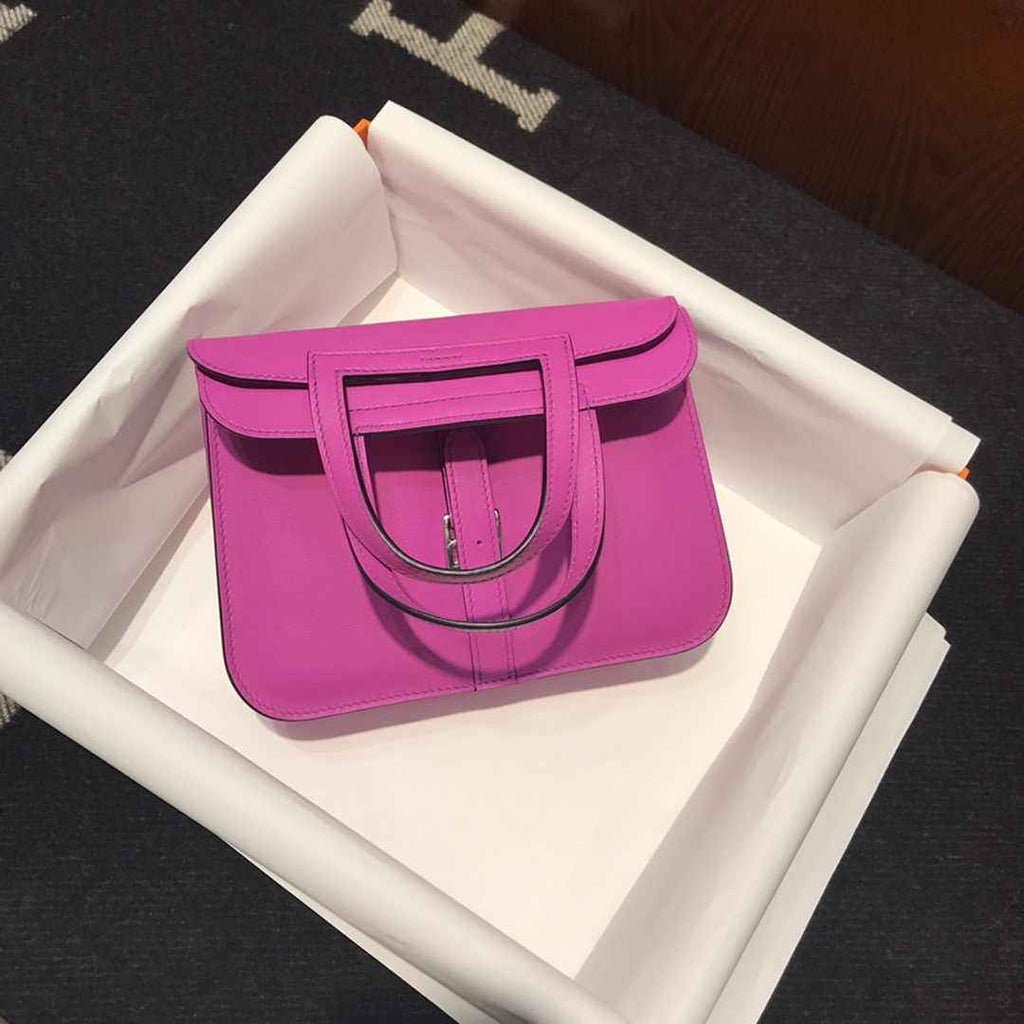 Hermes Mini Halzan 22 Bag Purple Swift Leather H082138