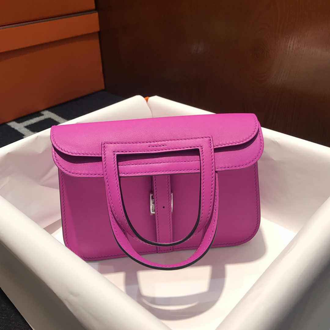 Hermes Mini Halzan 22 Bag Purple Swift Leather H082138