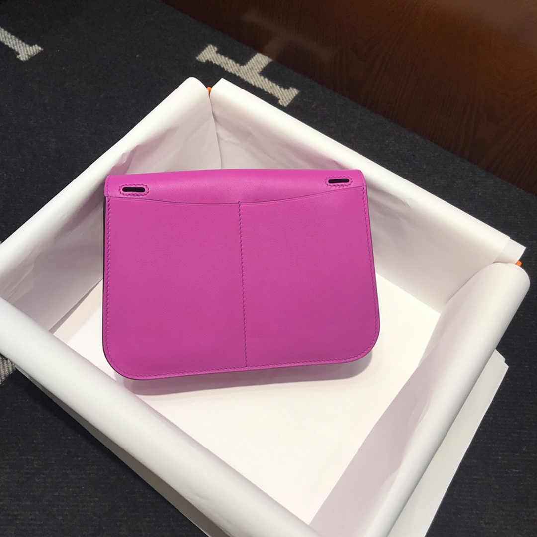 Hermes Mini Halzan 22 Bag Purple Swift Leather H082138