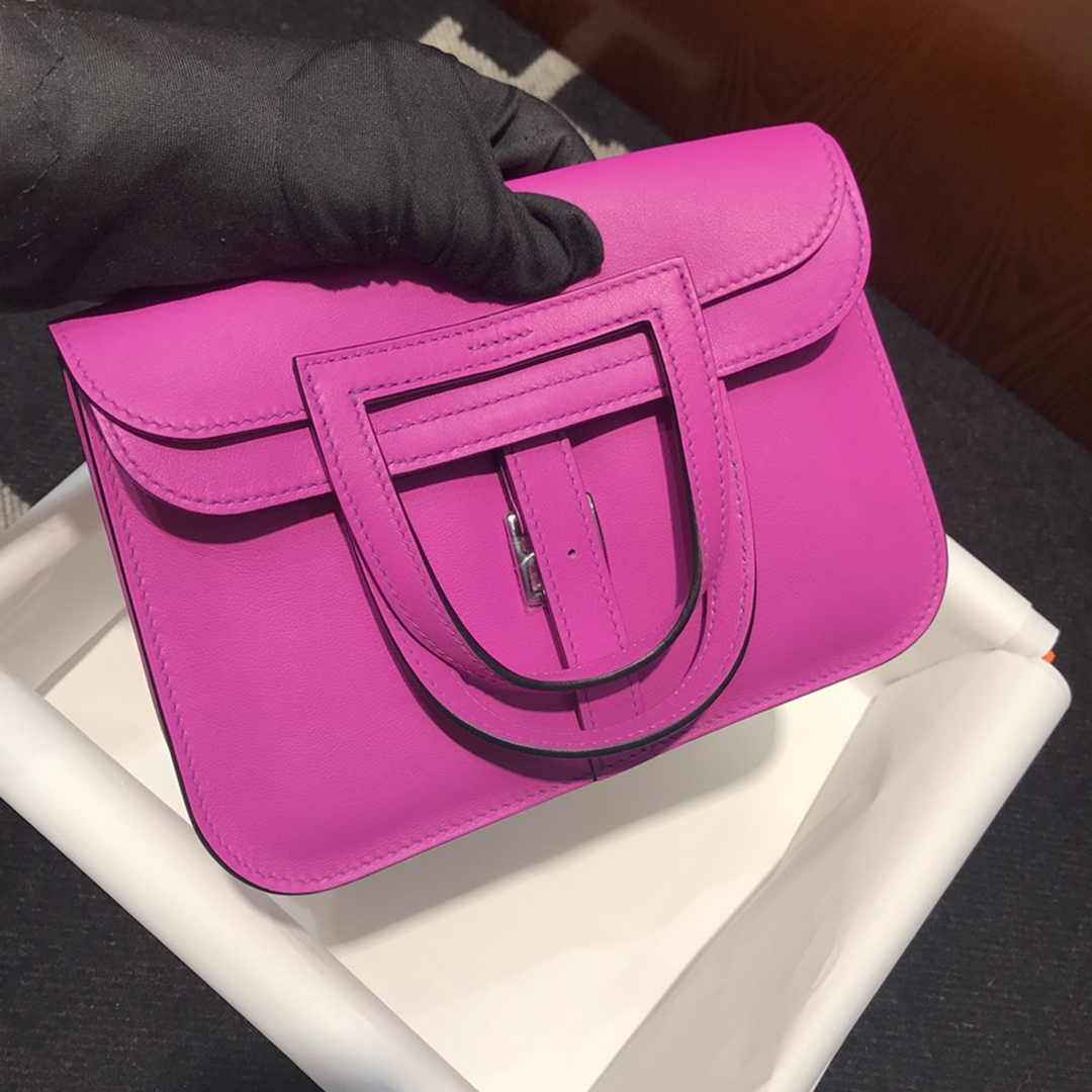 Hermes Mini Halzan 22 Bag Purple Swift Leather H082138