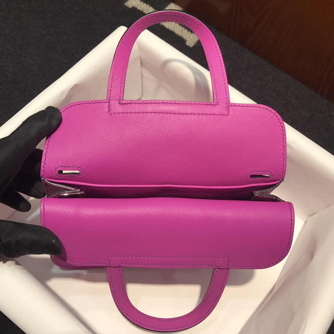 Hermes Mini Halzan 22 Bag Purple Swift Leather H082138