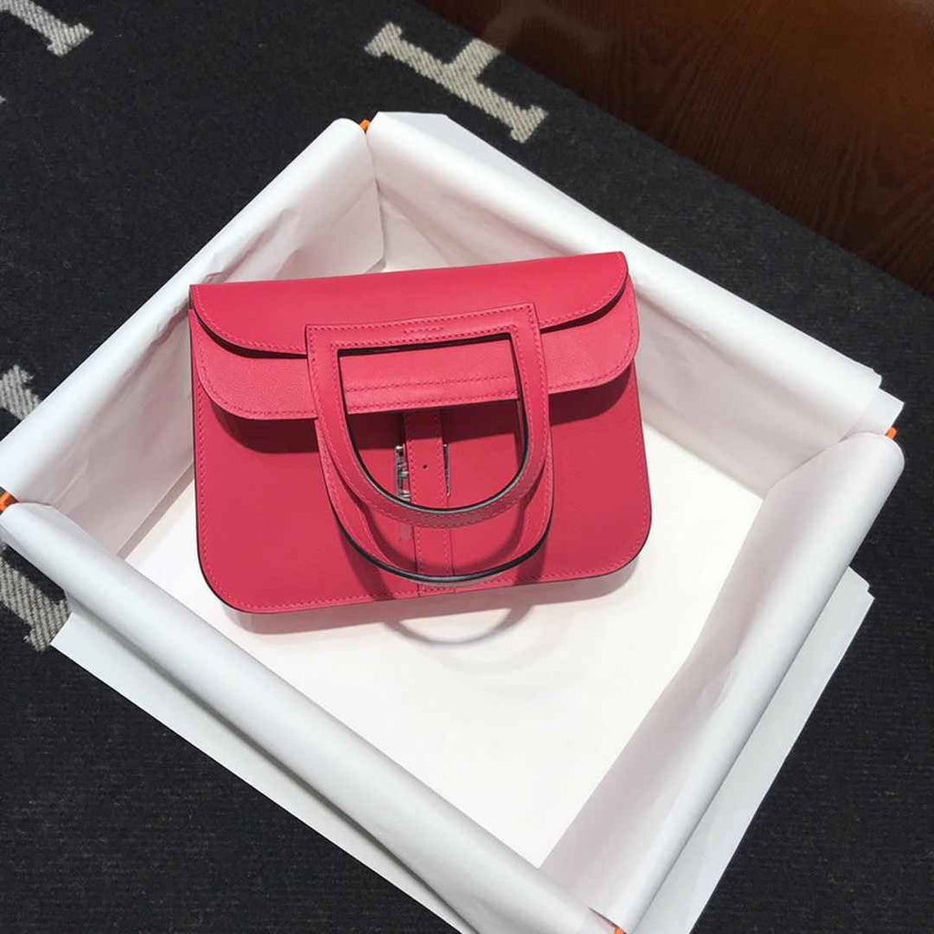 Hermes Mini Halzan 22 Bag Plum Swift Leather H082137
