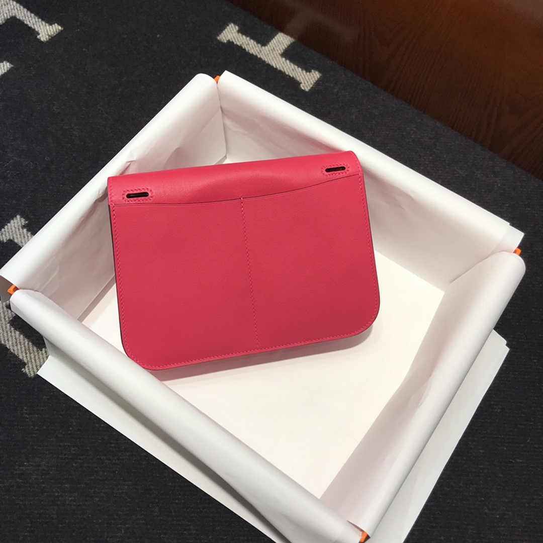 Hermes Mini Halzan 22 Bag Plum Swift Leather H082137