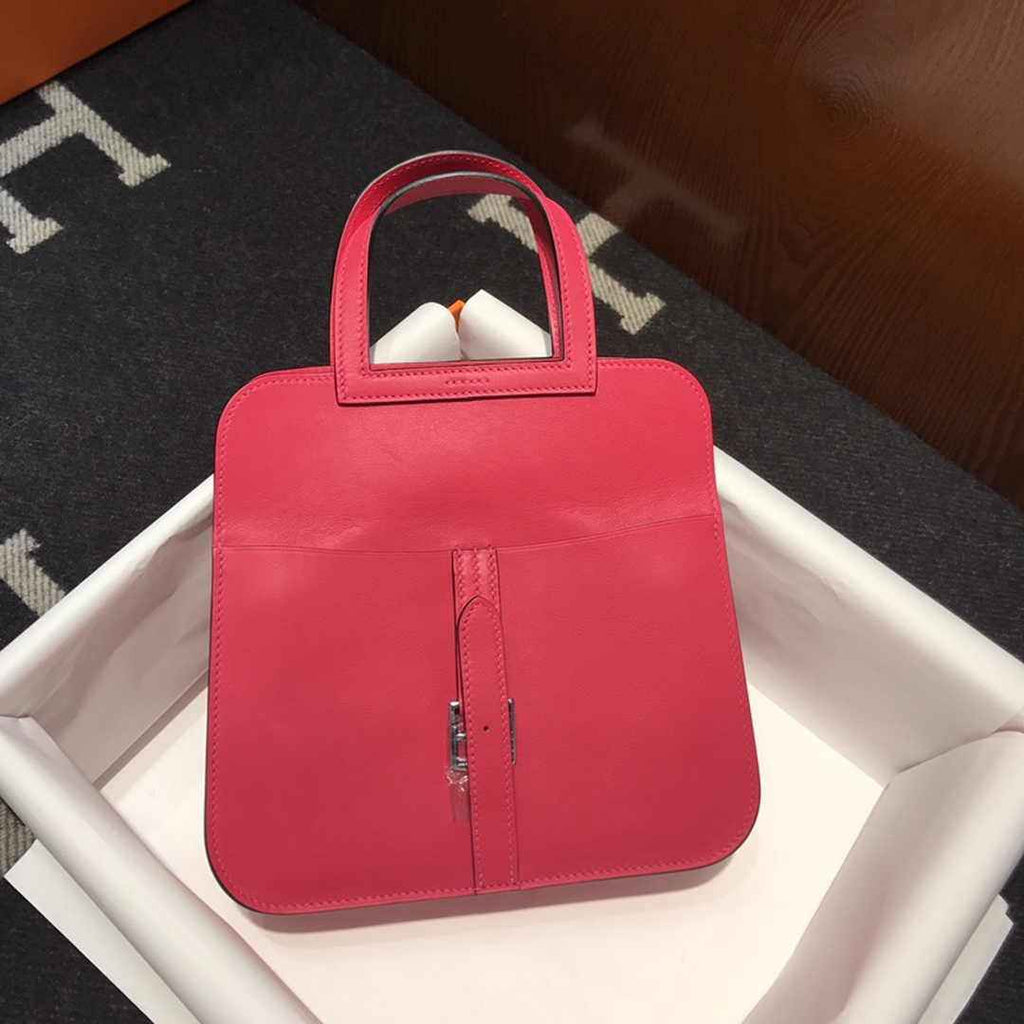Hermes Mini Halzan 22 Bag Plum Swift Leather H082137
