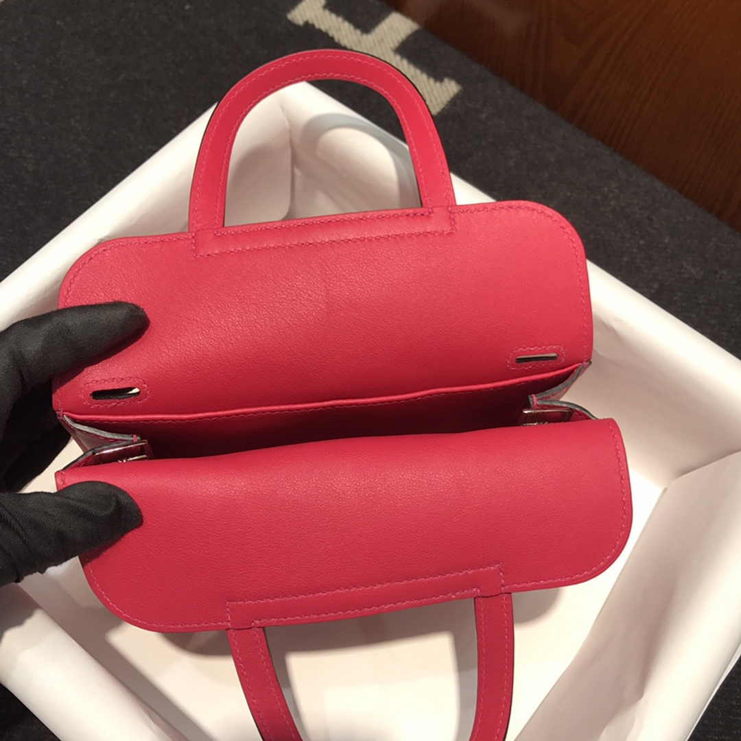 Hermes Mini Halzan 22 Bag Plum Swift Leather H082137