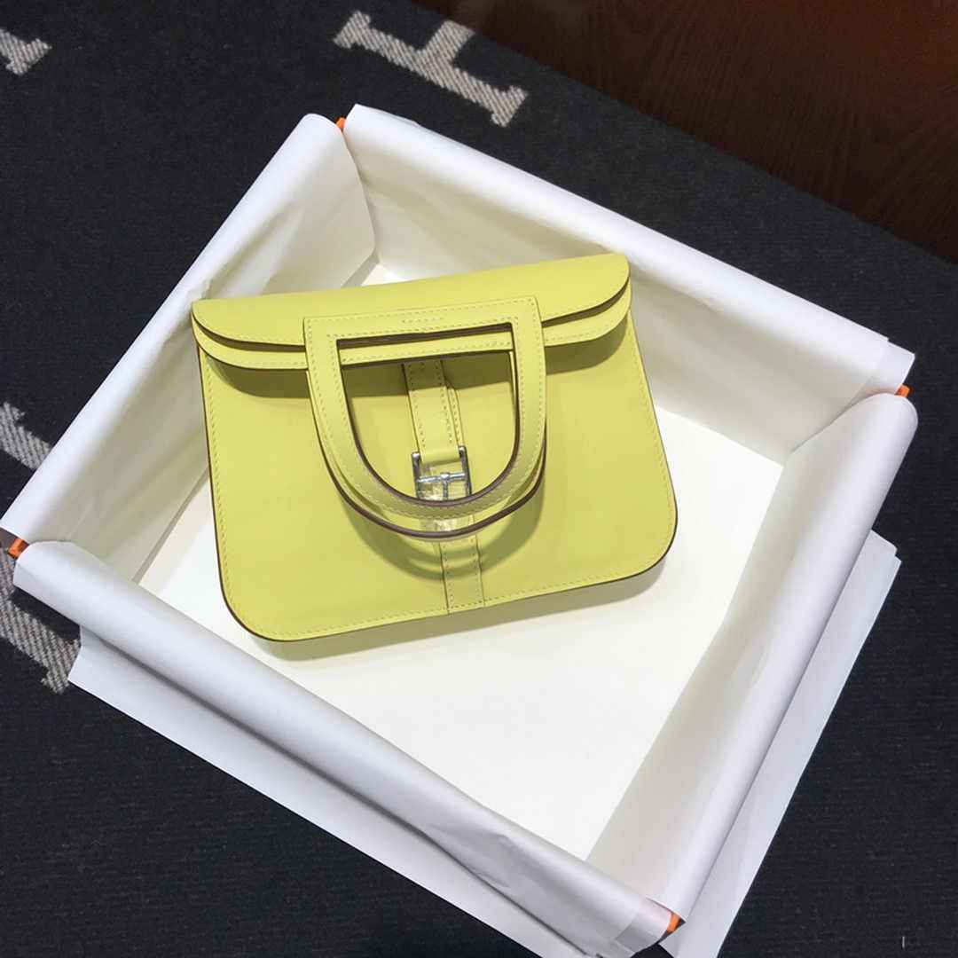 Hermes Mini Halzan 22 Bag Yellow Swift Leather H082139