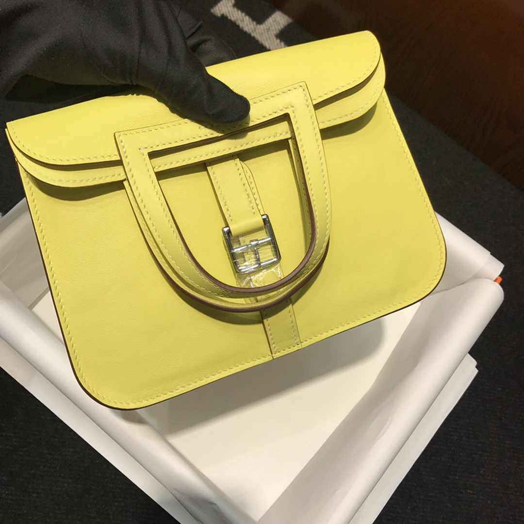 Hermes Mini Halzan 22 Bag Yellow Swift Leather H082139