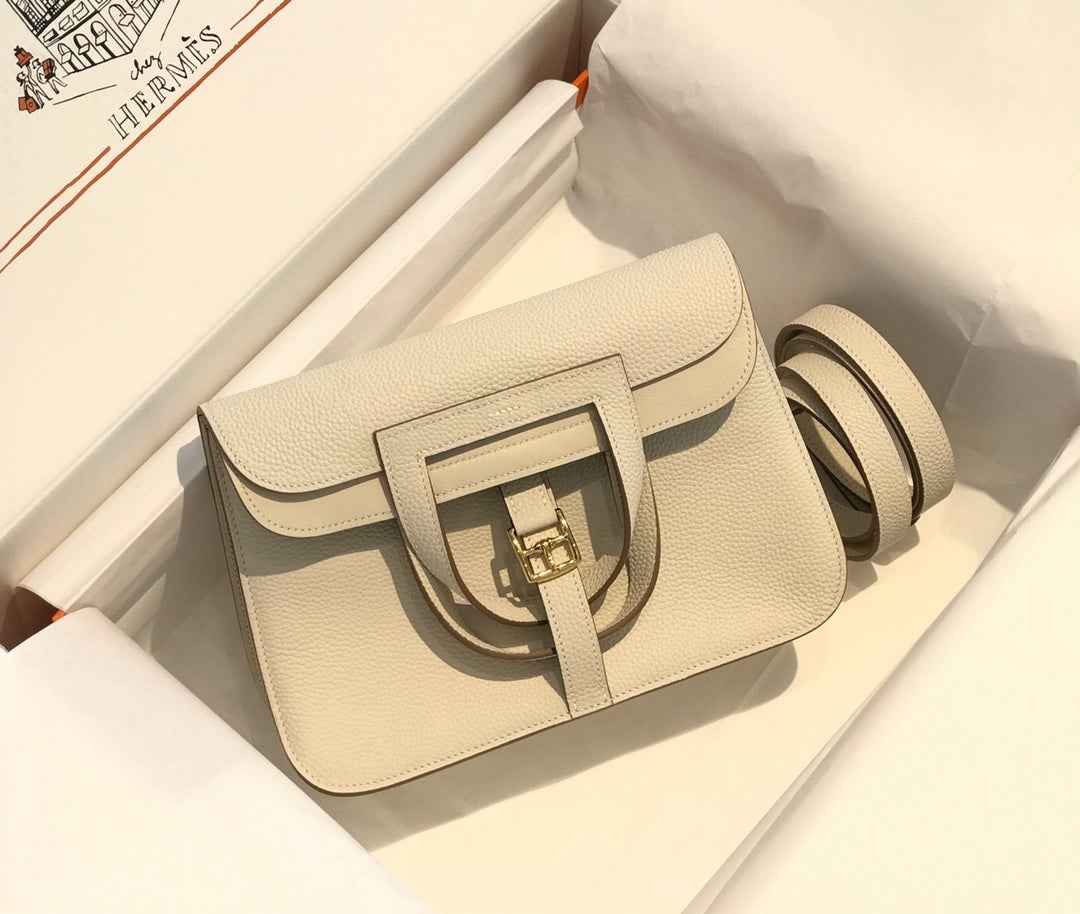 Hermes Mini Halzan 22 Bag Beige Togo Leather H082141