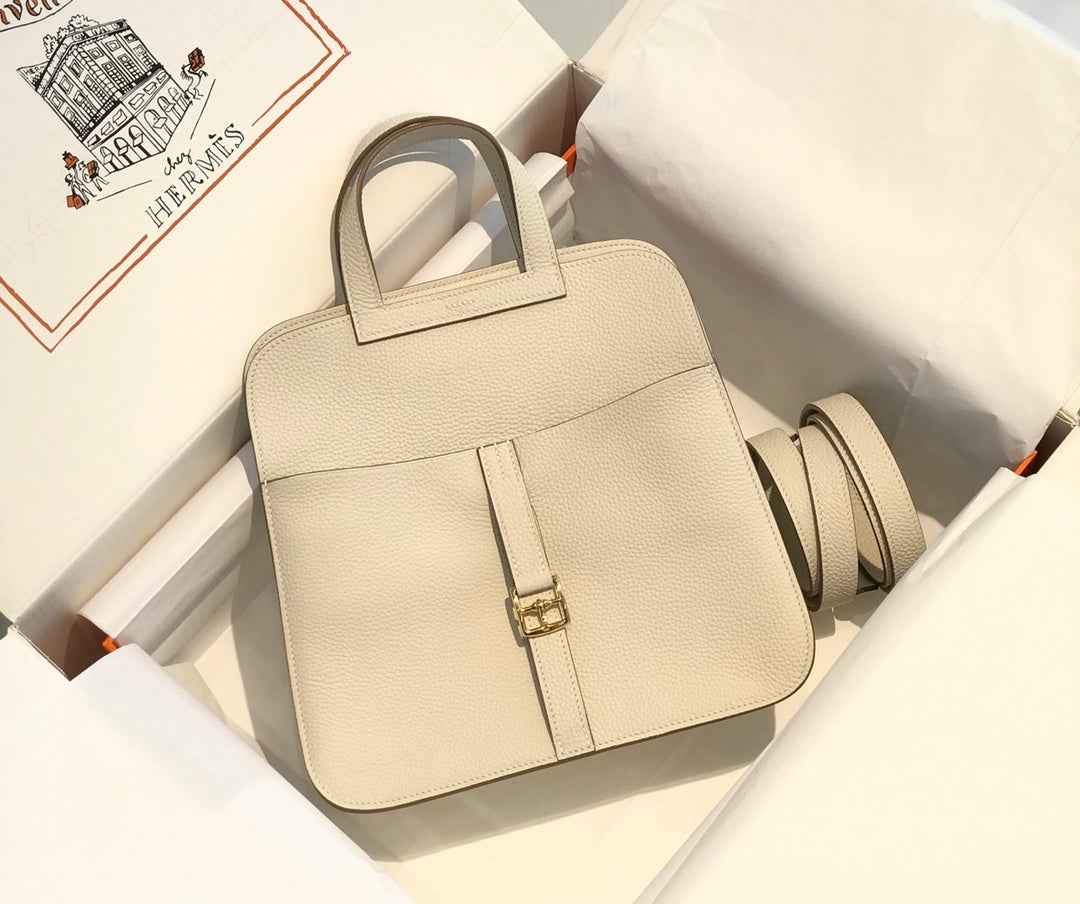 Hermes Mini Halzan 22 Bag Beige Togo Leather H082141