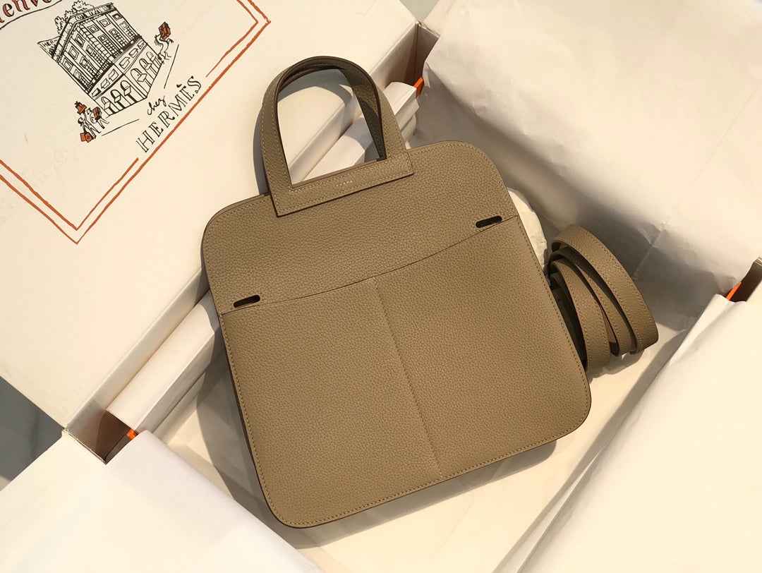 Hermes Mini Halzan 22 Bag Gray Togo Leather H082142