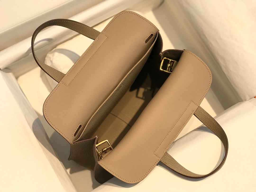 Hermes Mini Halzan 22 Bag Gray Togo Leather H082142