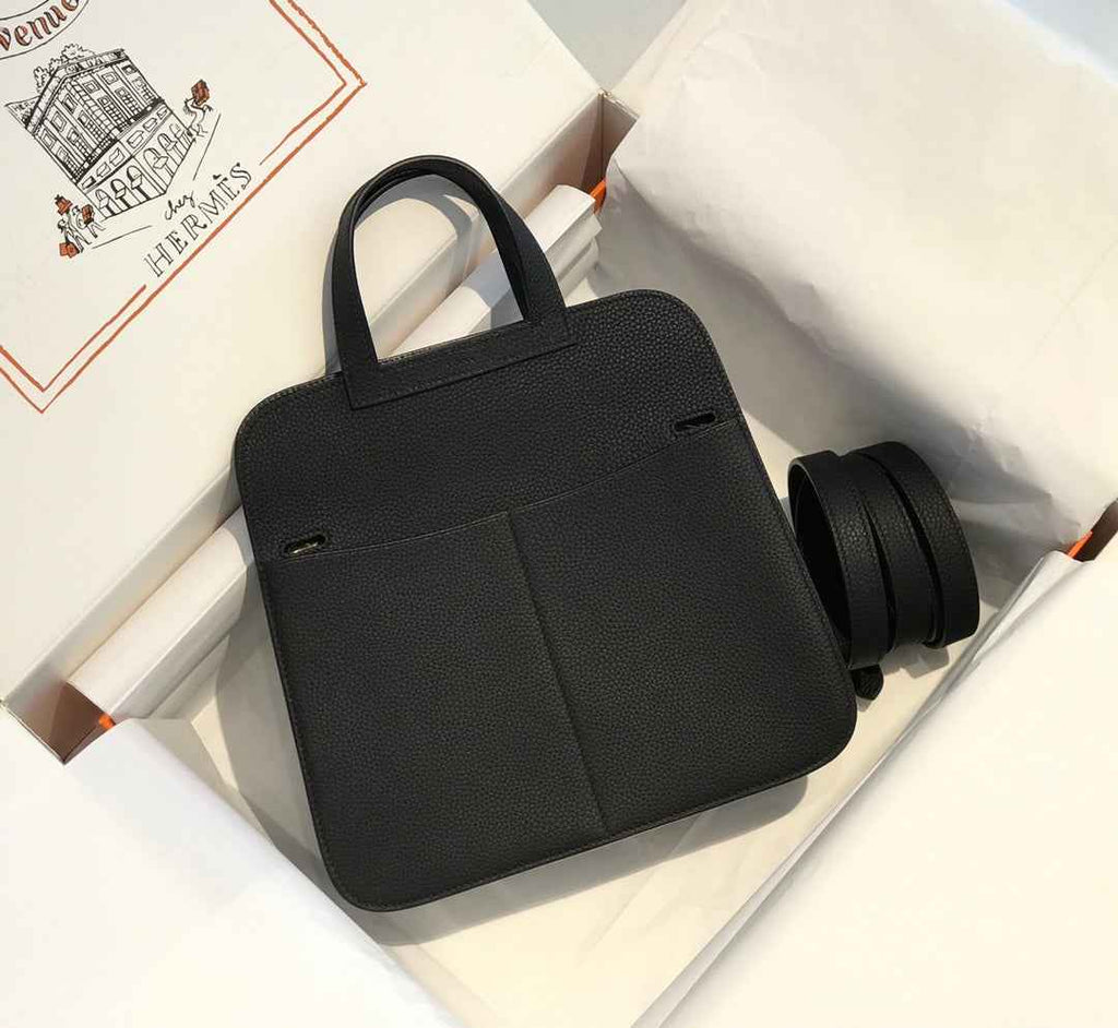 Hermes Mini Halzan 22 Bag Black Togo Leather H082140
