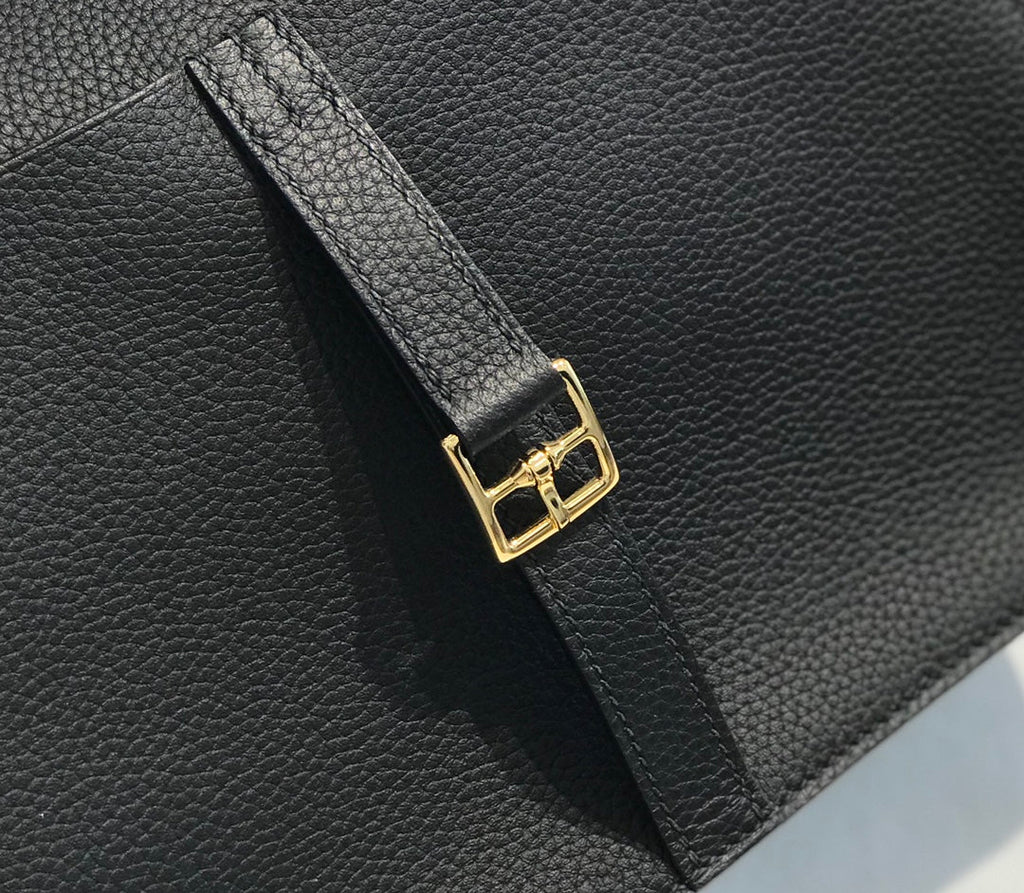 Hermes Mini Halzan 22 Bag Black Togo Leather H082140