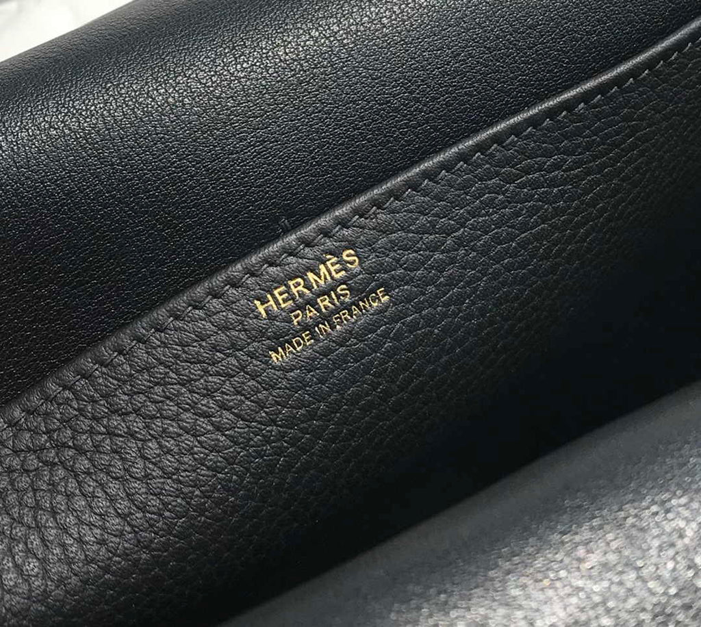 Hermes Mini Halzan 22 Bag Black Togo Leather H082140