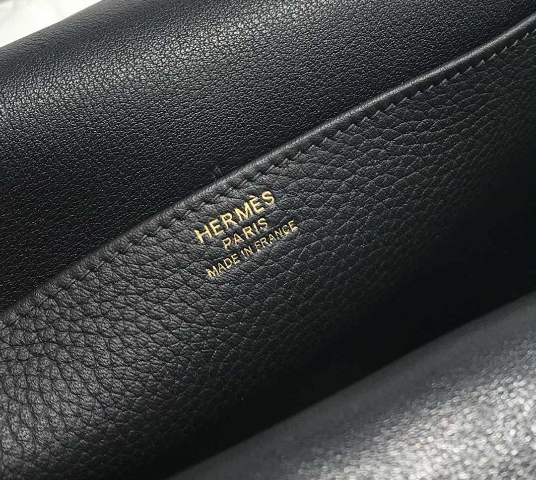 Hermes Mini Halzan 22 Bag Black Togo Leather H082140
