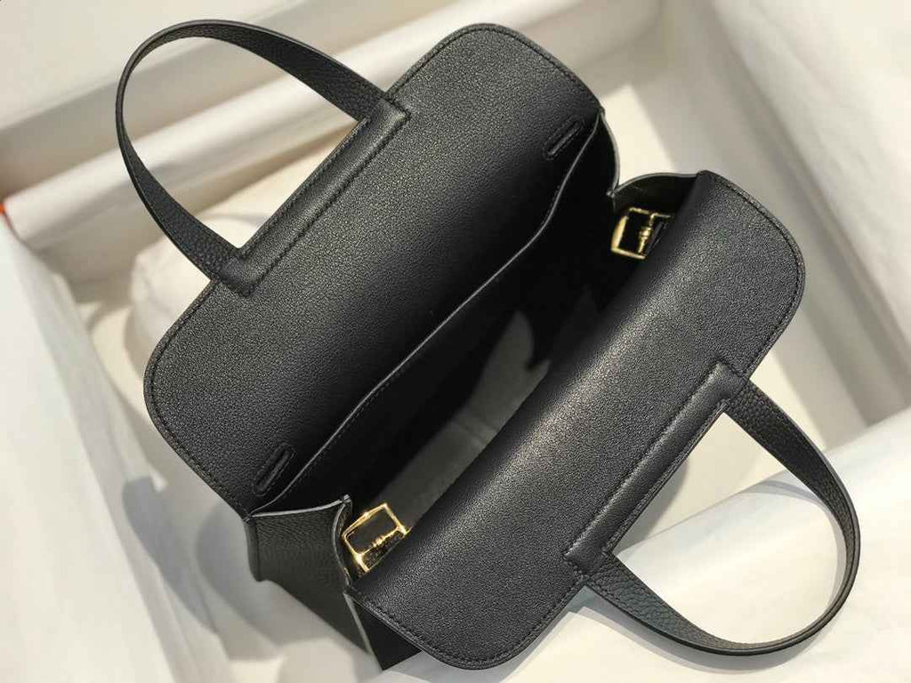 Hermes Mini Halzan 22 Bag Black Togo Leather H082140