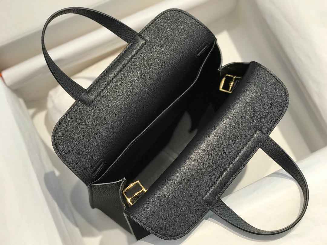 Hermes Mini Halzan 22 Bag Black Togo Leather H082140