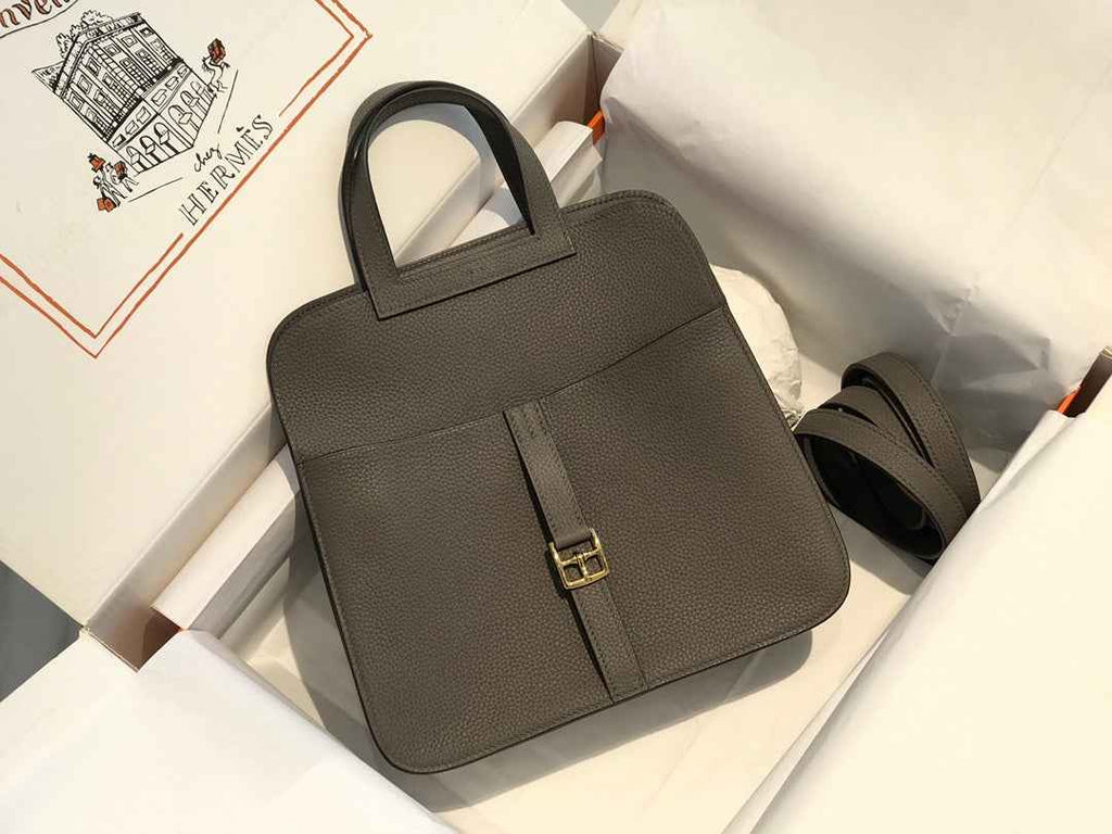 Hermes Mini Halzan 22 Bag Dark Gray Togo Leather H082143