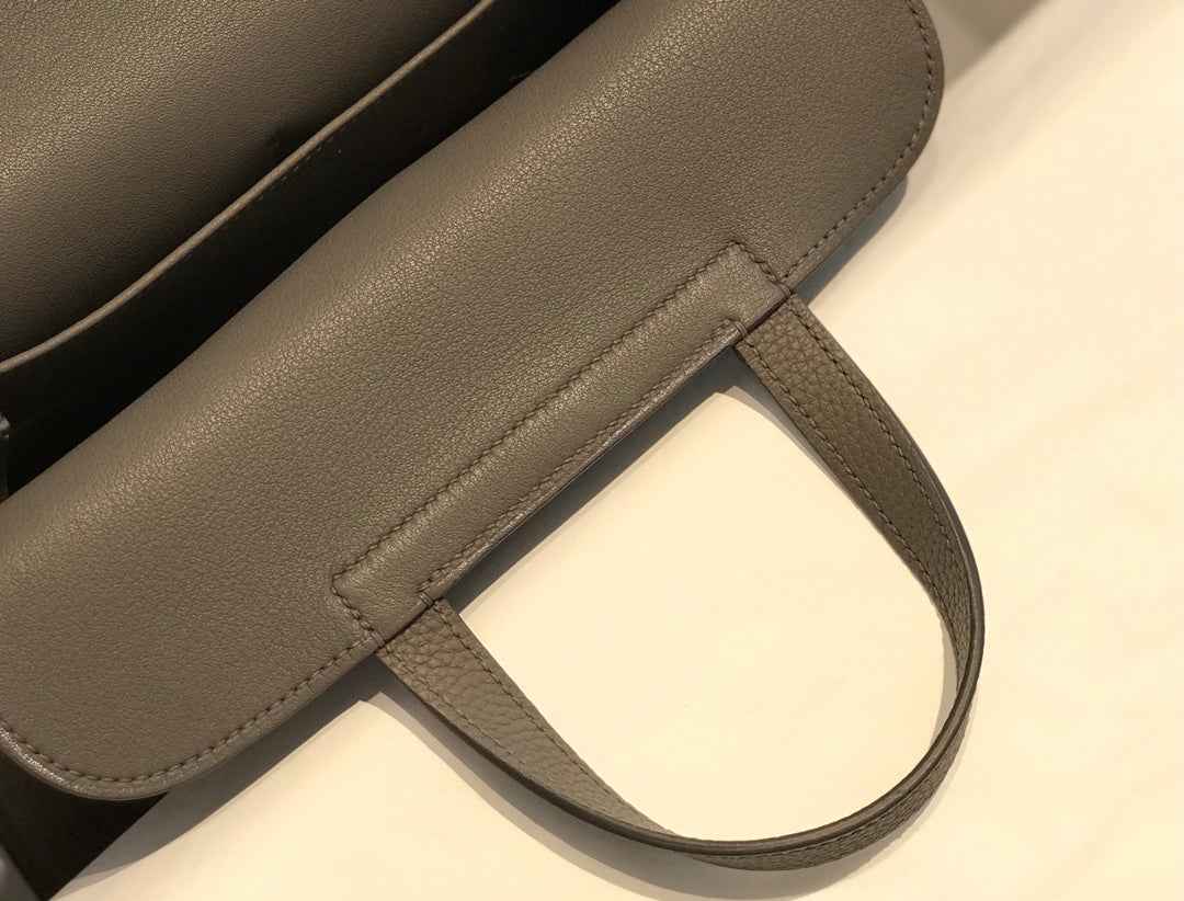 Hermes Mini Halzan 22 Bag Dark Gray Togo Leather H082143