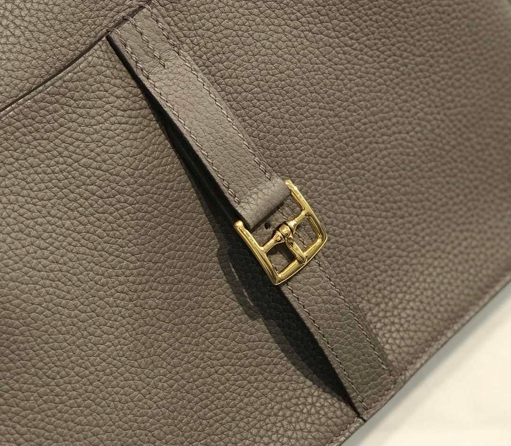 Hermes Mini Halzan 22 Bag Dark Gray Togo Leather H082143