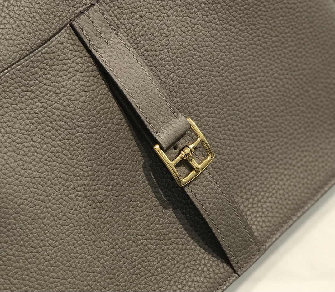 Hermes Mini Halzan 22 Bag Dark Gray Togo Leather H082143