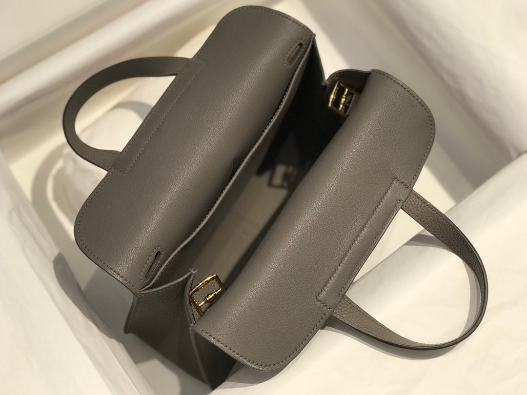 Hermes Mini Halzan 22 Bag Dark Gray Togo Leather H082143