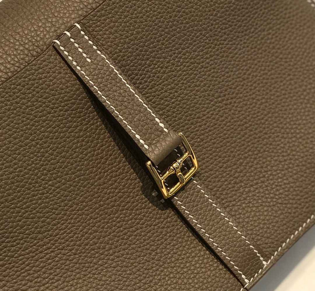 Hermes Mini Halzan 22 Bag Togo Gray Leather H082145