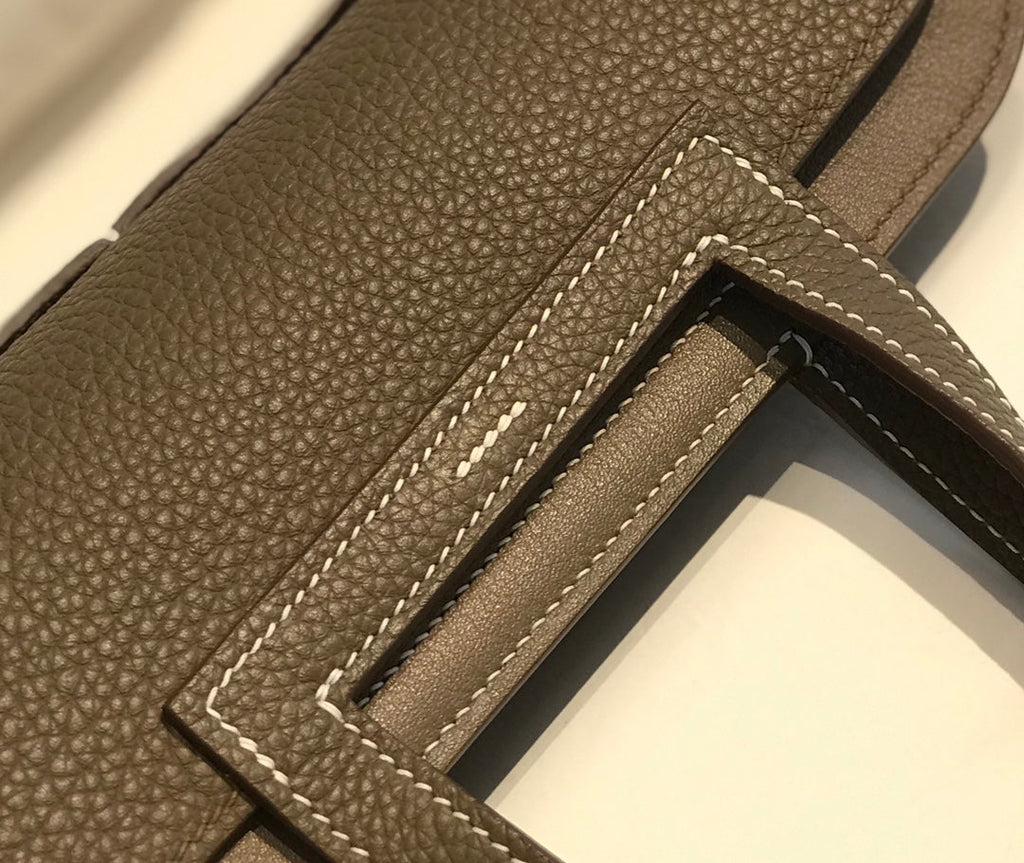 Hermes Mini Halzan 22 Bag Togo Gray Leather H082145