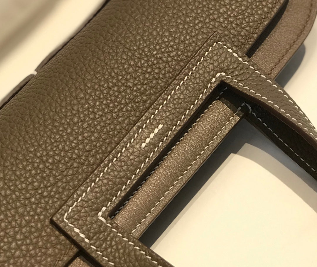 Hermes Mini Halzan 22 Bag Togo Gray Leather H082145