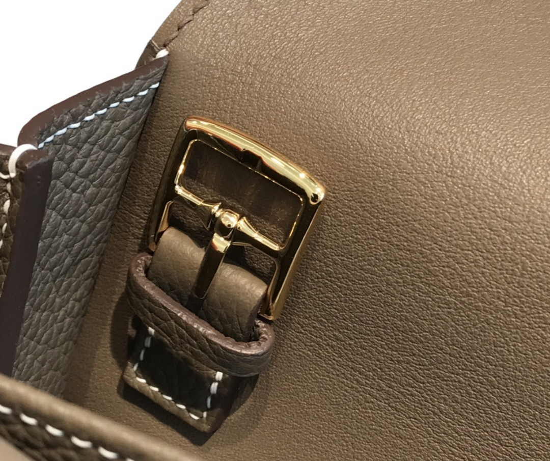 Hermes Mini Halzan 22 Bag Togo Gray Leather H082145
