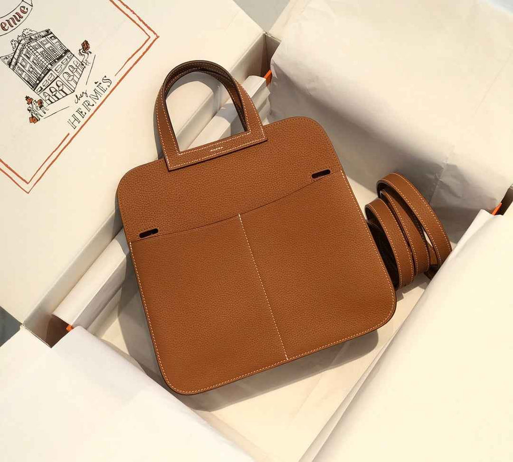 Hermes Mini Halzan 22 Bag Tan Togo Leather H082144