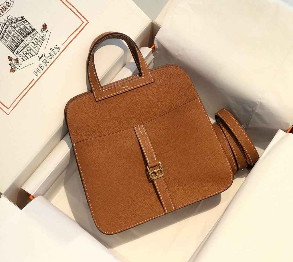 Hermes Mini Halzan 22 Bag Tan Togo Leather H082144