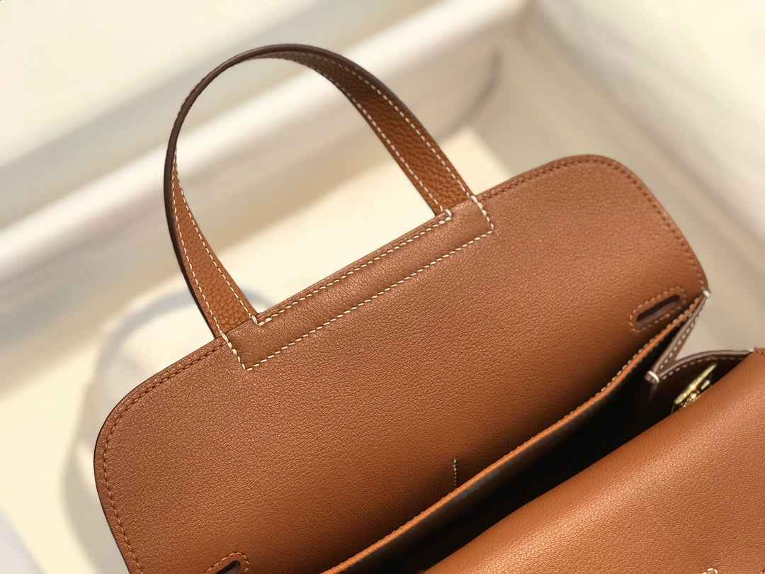Hermes Mini Halzan 22 Bag Tan Togo Leather H082144