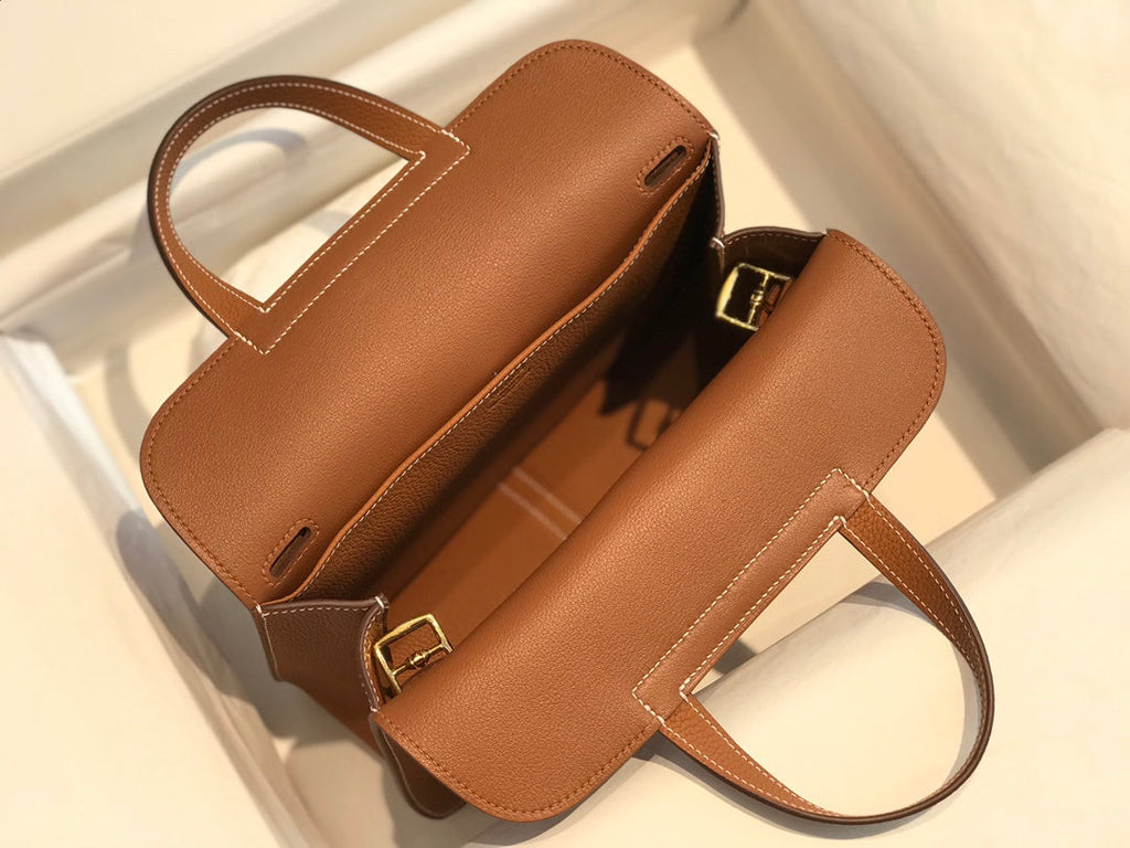 Hermes Mini Halzan 22 Bag Tan Togo Leather H082144