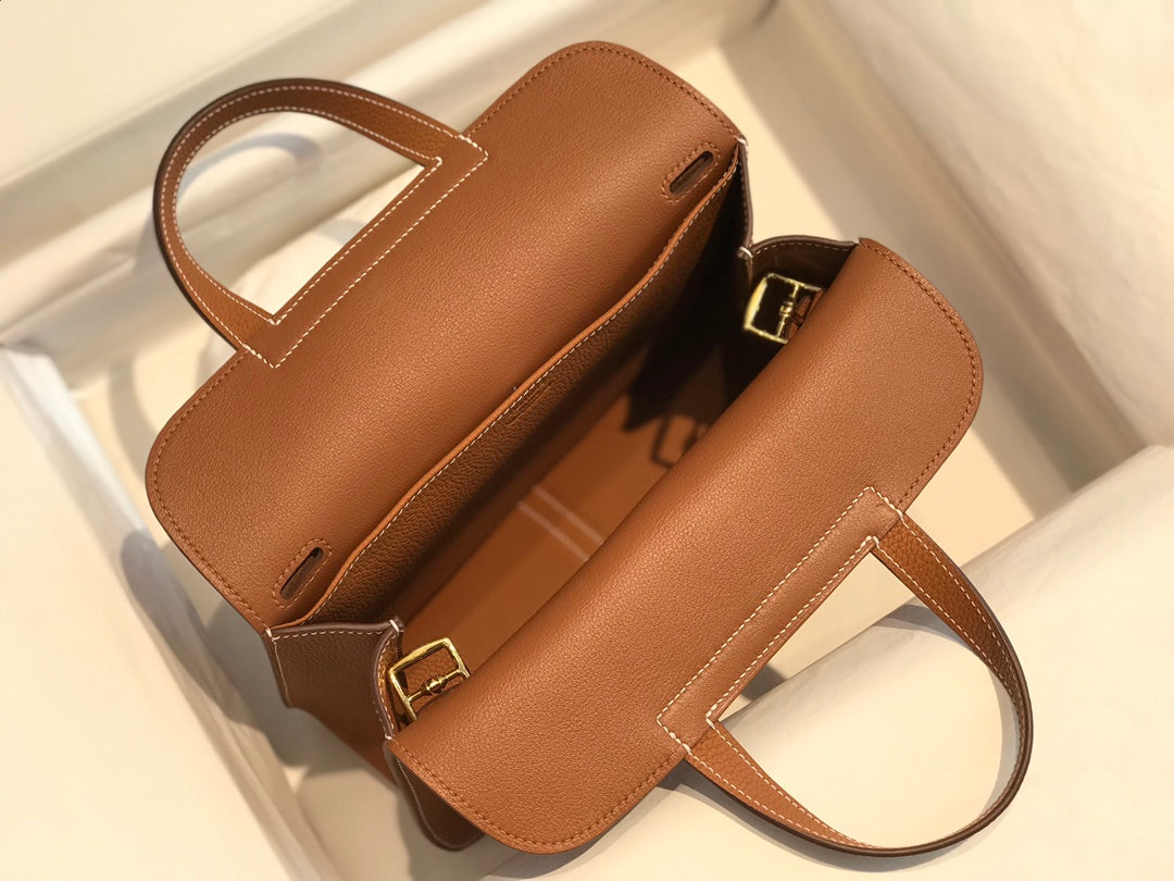 Hermes Mini Halzan 22 Bag Tan Togo Leather H082144