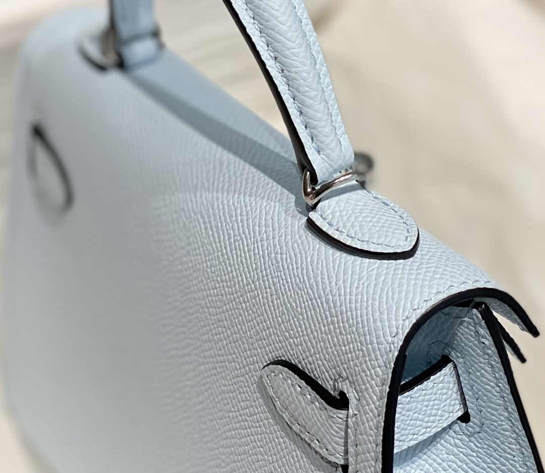 Hermes Mini Kelly II Bag 19 Light Blue Epsom Gold Hardware H86101