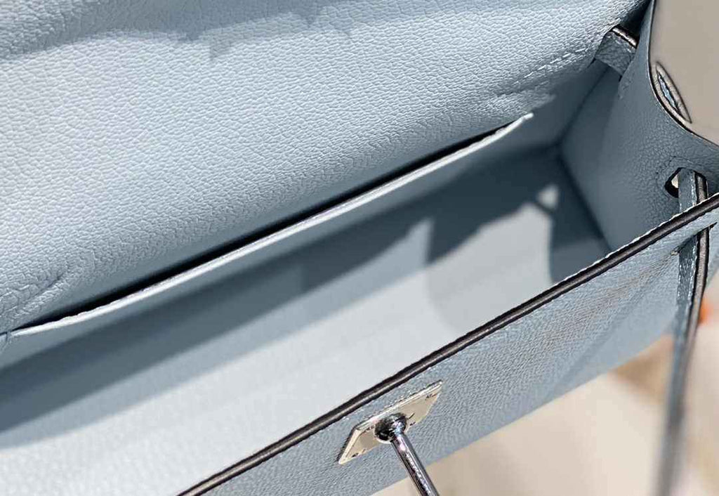 Hermes Mini Kelly II Bag 19 Light Blue Epsom Gold Hardware H86101