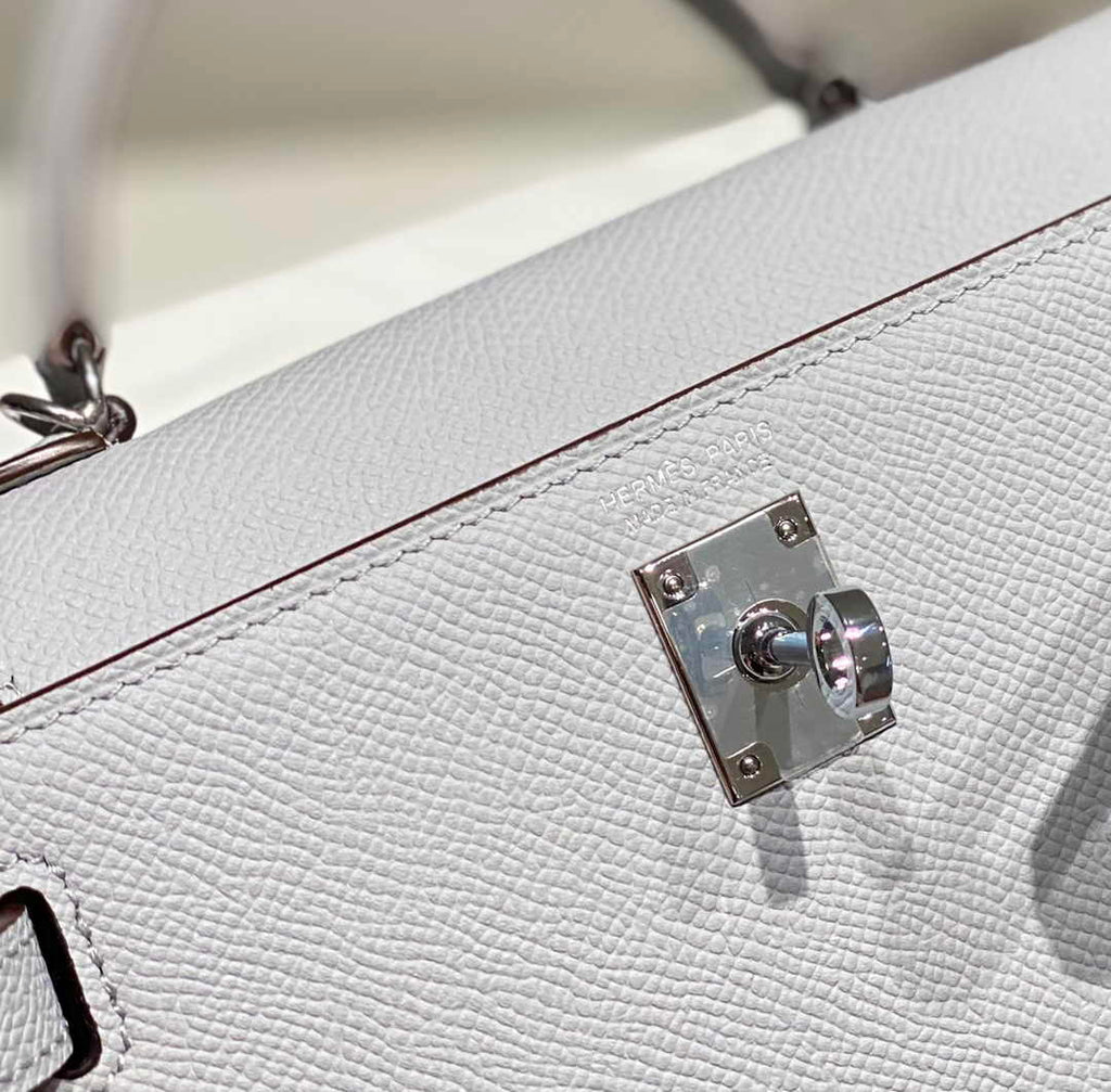 Hermes Mini Kelly II Bag 19 Light Gray Epsom Gold Hardware H86102