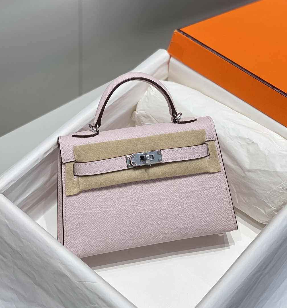 Hermes Mini Kelly II Bag 19 Light Pink Epsom Gold Hardware H86103