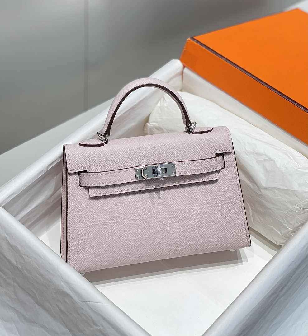 Hermes Mini Kelly II Bag 19 Light Pink Epsom Gold Hardware H86103