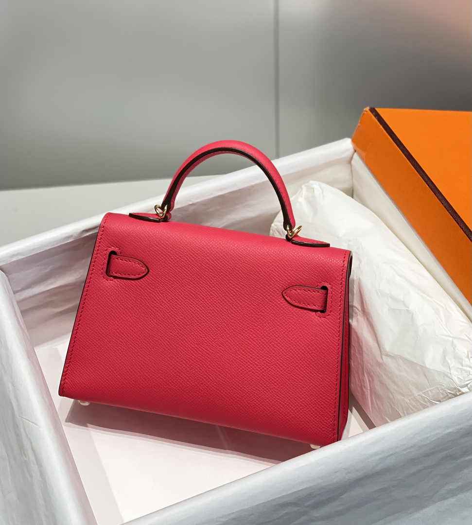 Hermes Mini Kelly II Bag 19 Red Epsom Gold Hardware H86105