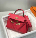 Hermes Mini Kelly II Bag 19 Red Epsom Gold Hardware H86105