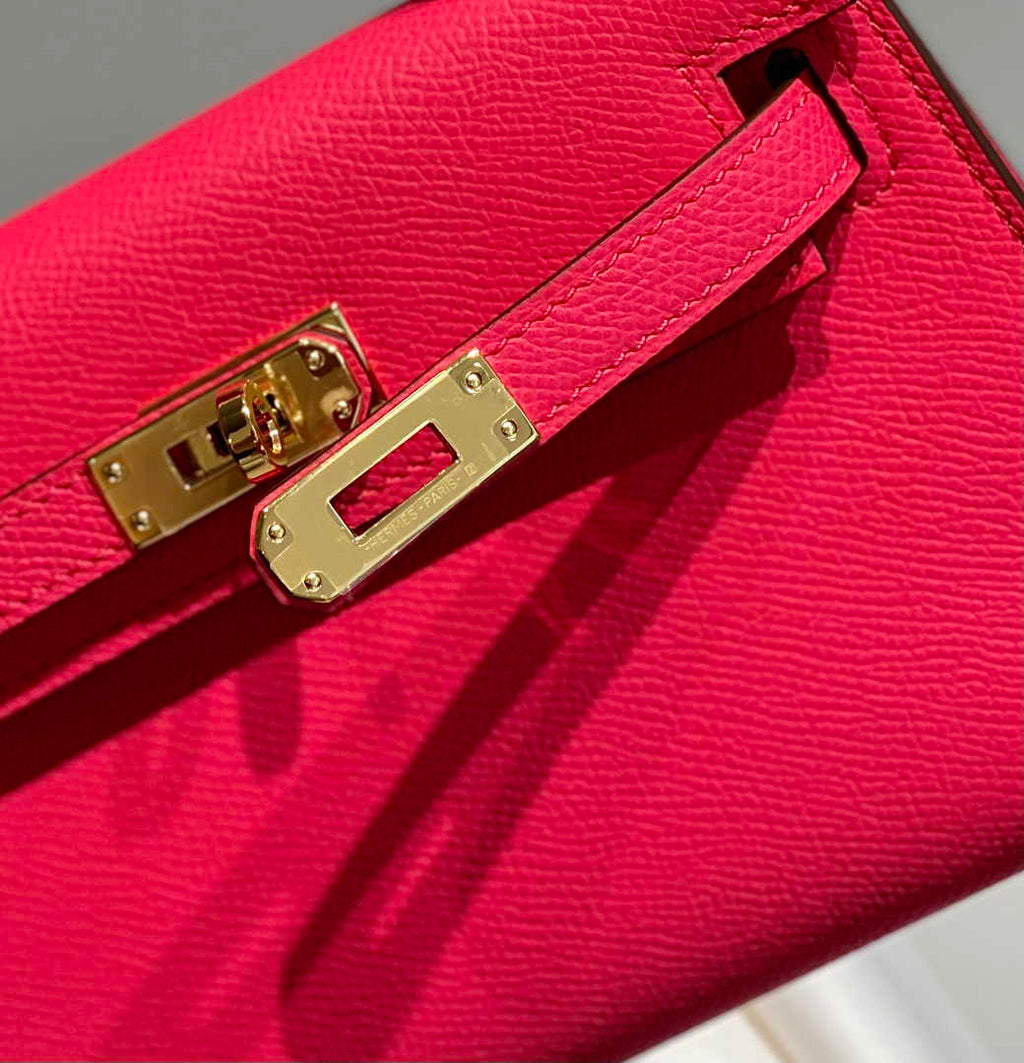 Hermes Mini Kelly II Bag 19 Red Epsom Gold Hardware H86105