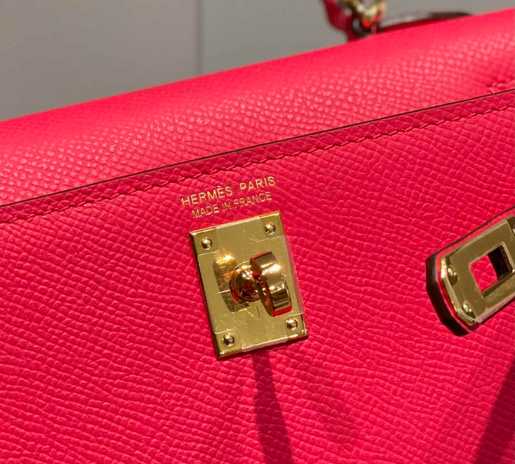 Hermes Mini Kelly II Bag 19 Red Epsom Gold Hardware H86105
