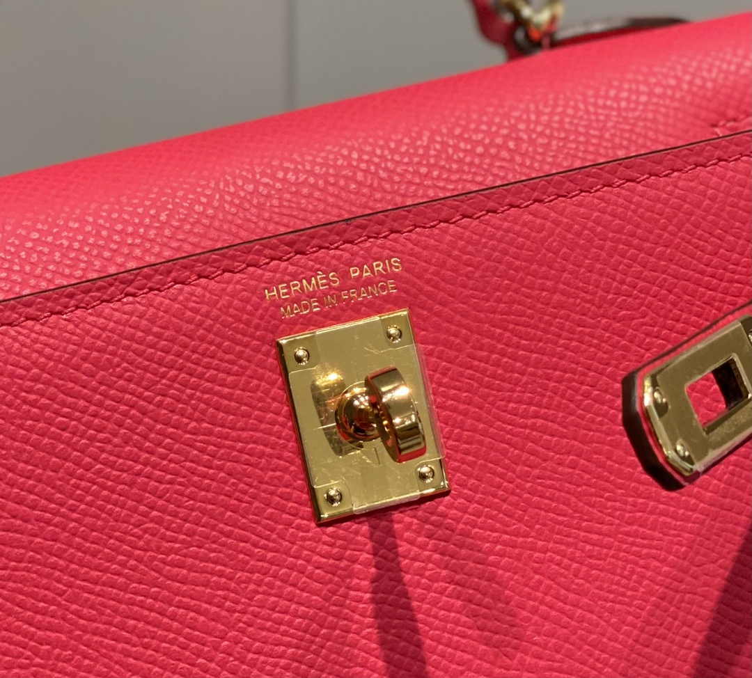 Hermes Mini Kelly II Bag 19 Red Epsom Gold Hardware H86105