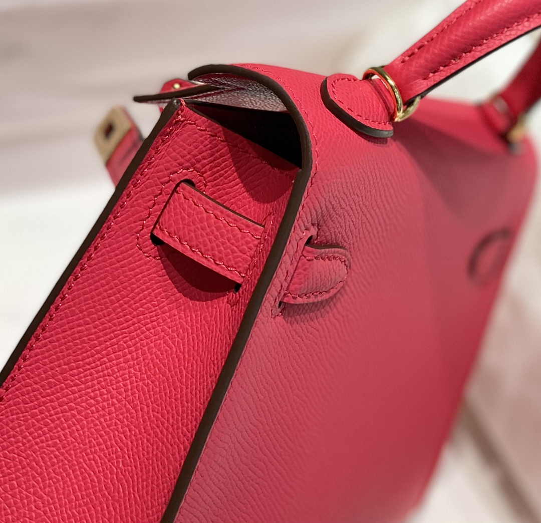 Hermes Mini Kelly II Bag 19 Red Epsom Gold Hardware H86105
